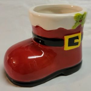2021 Mr. Christmas Ceramic Mug Vintage-Style Santa's Boot 3" Holiday Figure Red